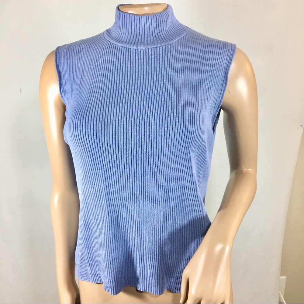 ValerieStevens Silk Sleeveless Mock Turtleneck